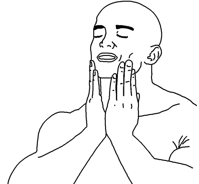 the "so good" face-caressing meme